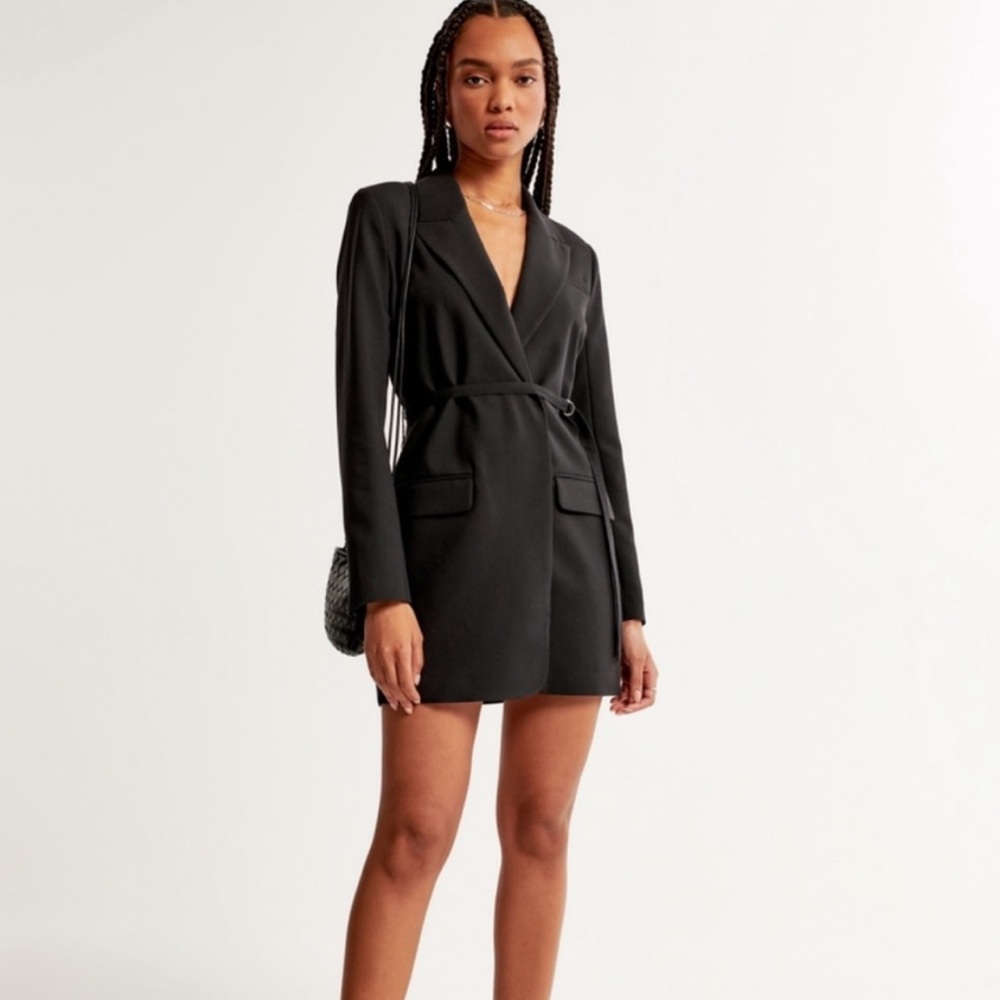 Abercrombie Side-Tie Blazer Mini Dress black size xs